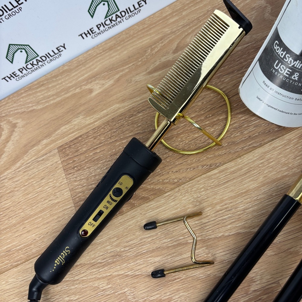 Stella Gold Styling Comb 9972 & Gold N Hot Professional Marcel Curling Iron Set - Picture 4 of 13